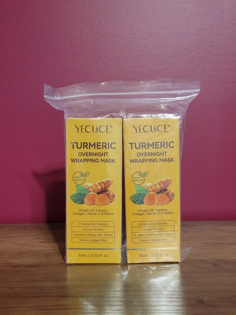 2 pack Turmeric Vitamin C Collagen Overnight Peel Off Mask, NIB